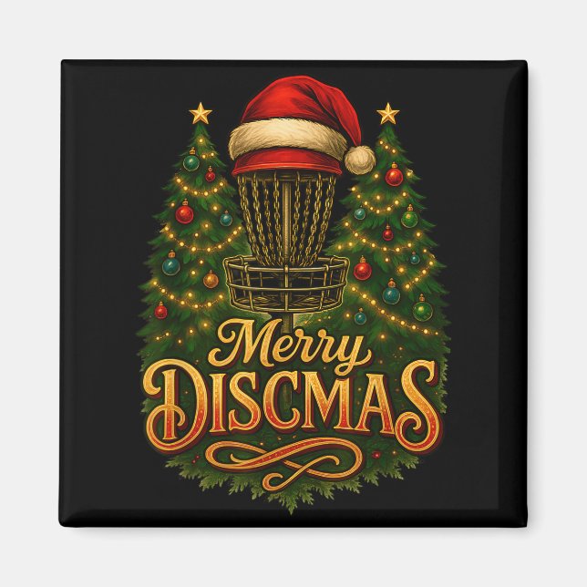 Imã Christmas Disc Golf Merry Discmas  (Frente)