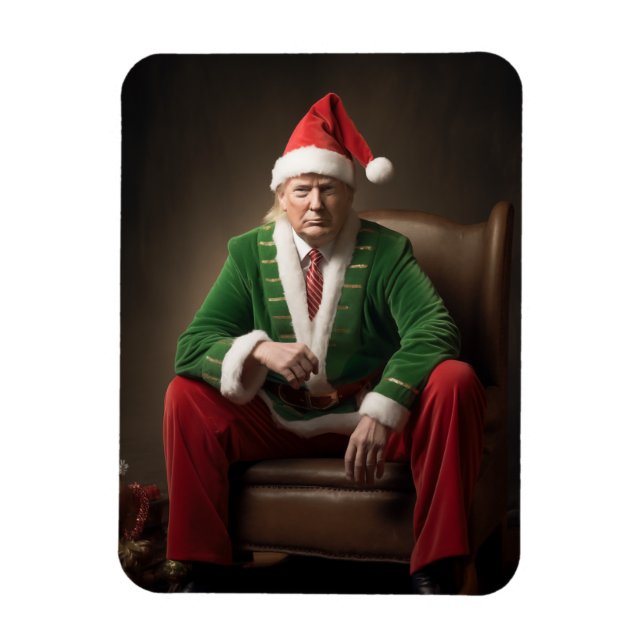 Ímã Christmas Elf Donald Trump (Vertical)