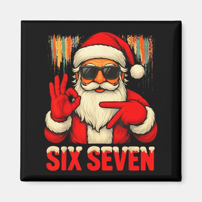 Imã Christmas Funny Six Seven 6 7 Meme Santa Men Boys  (Frente)