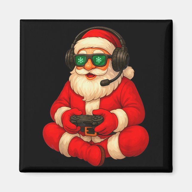 Imã Christmas Gamer Santa Video Game Gaming Boys Men K (Frente)
