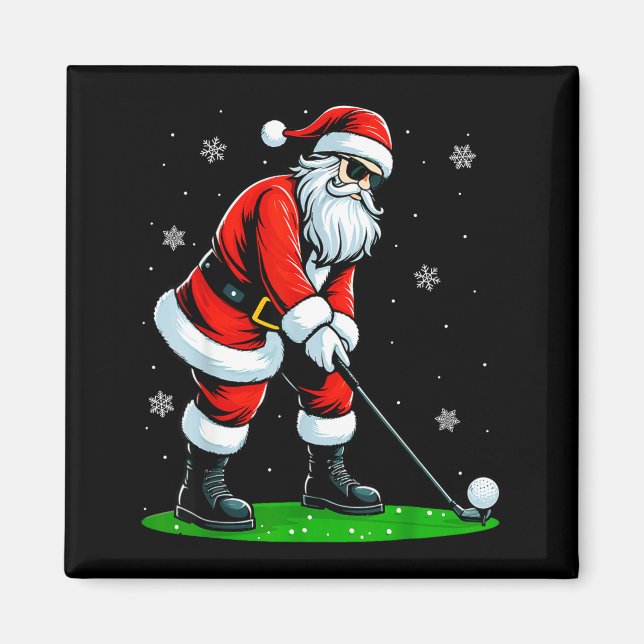 Imã Christmas Golf Santa Golfer Xmas Funny Christmas G (Frente)