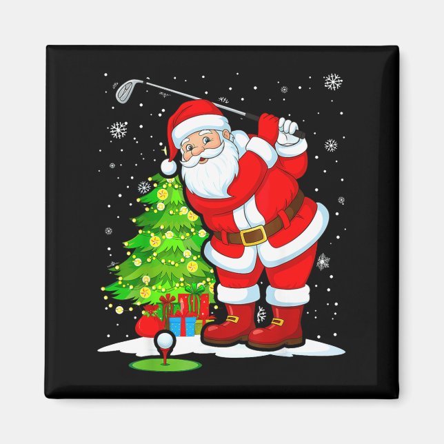 Imã Christmas Golf Santa Golfer Xmas Funny Christmas G (Frente)