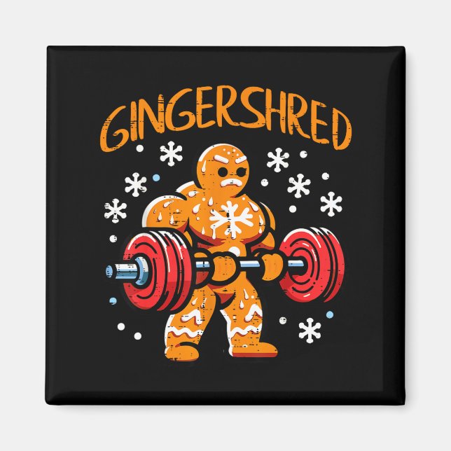 Imã Christmas Gym Gingerbread Gingershred Xmas Workout (Frente)
