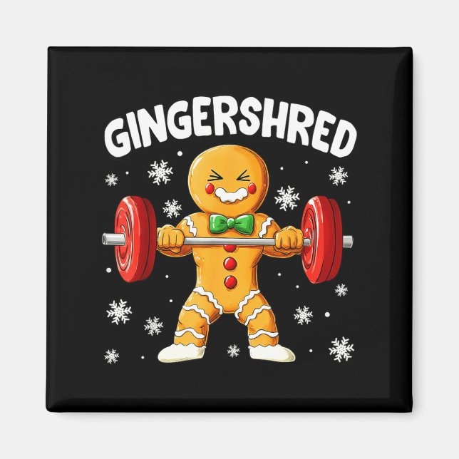 Imã Christmas Gym Gingerbread Gingershred Xmas Workout (Frente)