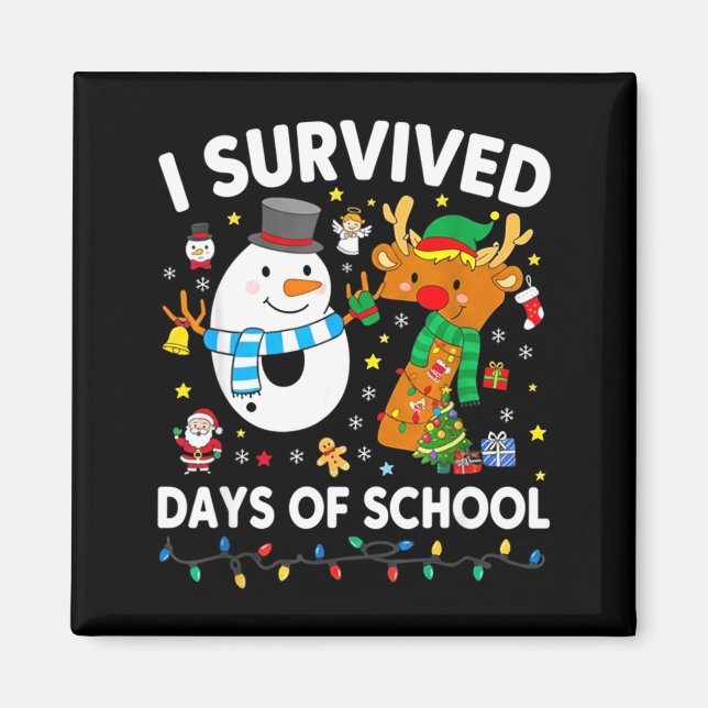 Imã Christmas I Survived 67 Days Of School Funny Meme  (Frente)