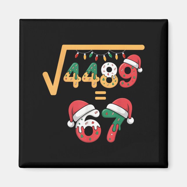 Imã Christmas Ice Cream Drip Meme Slang Square Root 44 (Frente)