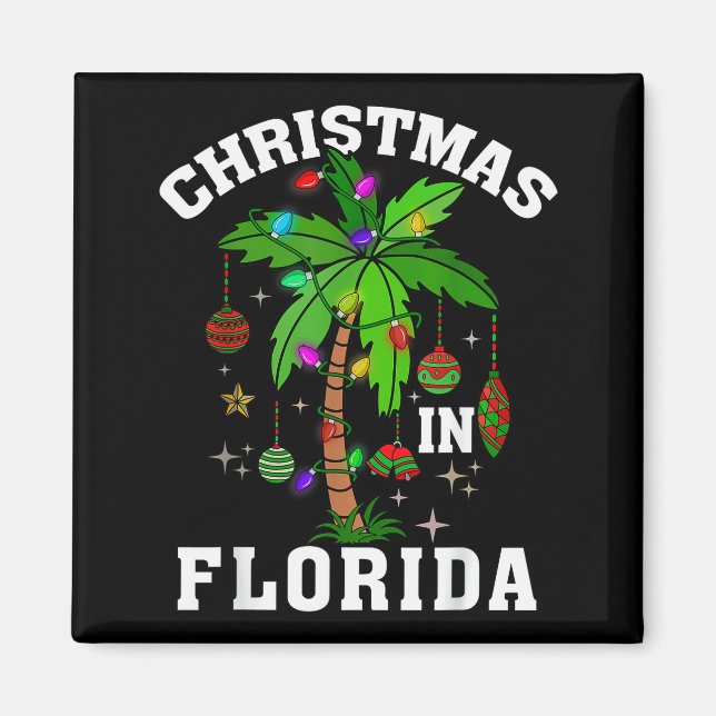 Imã Christmas In Florida Deck The Palm Tree Xmas Winte (Frente)