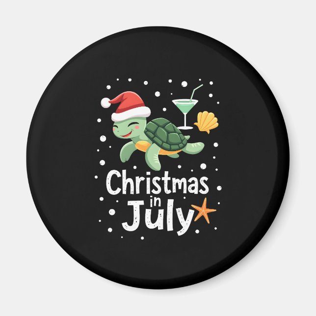 Imã Christmas In July Turtle Summer Xmas Tortoise Wome (Frente)