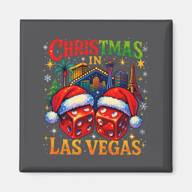 Imã Christmas In Las Vegas Funny Holiday Design Long S (Frente)