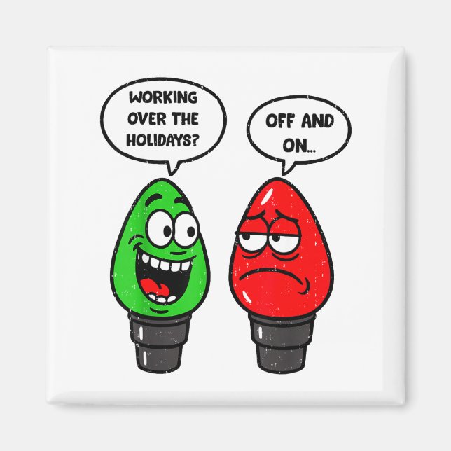 Imã Christmas Lights Joke Light Bulb Working Off On Pu (Frente)