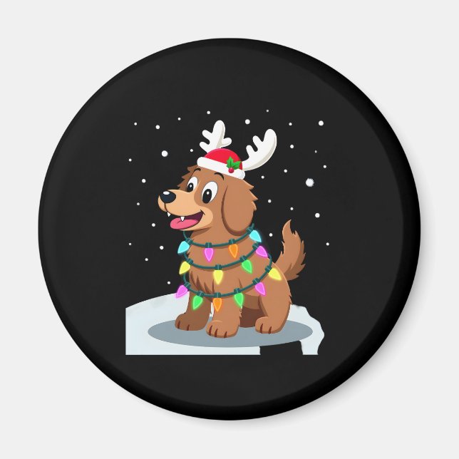 Imã Christmas Lights Soft Coated Wheaten Terrier Dog T (Frente)