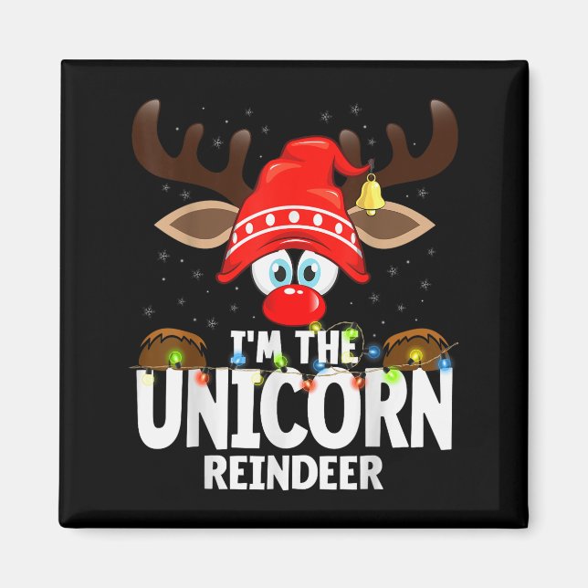 Imã Christmas Matching I'm The Unicorn Reindeer  (Frente)