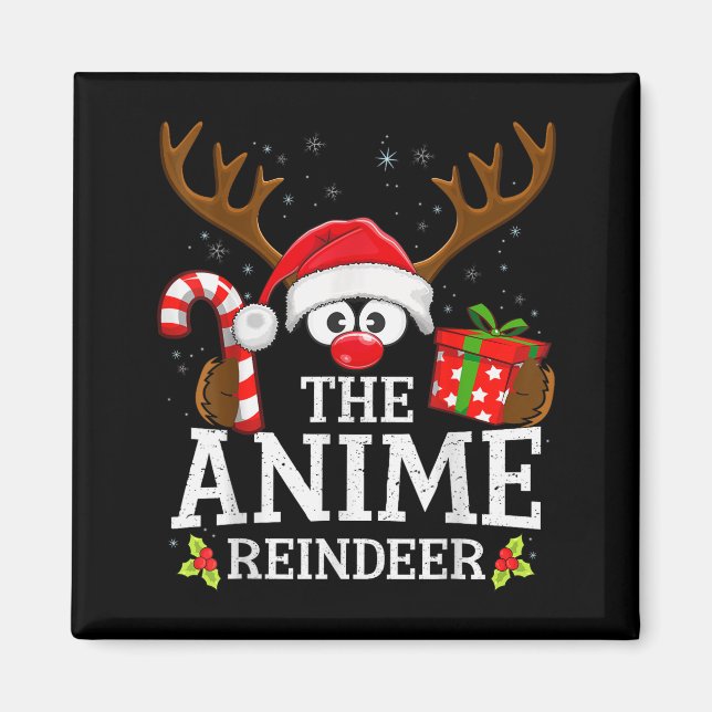 Imã Christmas Matching The Anime Reindeer Family  (Frente)