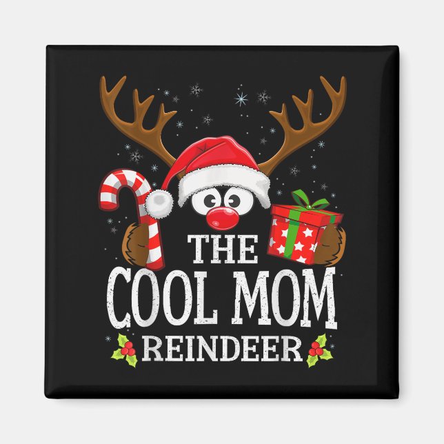Imã Christmas Matching The Cool Mom Reindeer Family  (Frente)