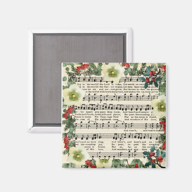 Imã Christmas Music, Joy to the World, (Front/Back)