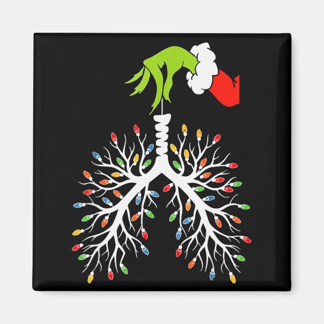 Imã Christmas Nurse Lung Xmas Lights Funny Pulmonologi (Frente)