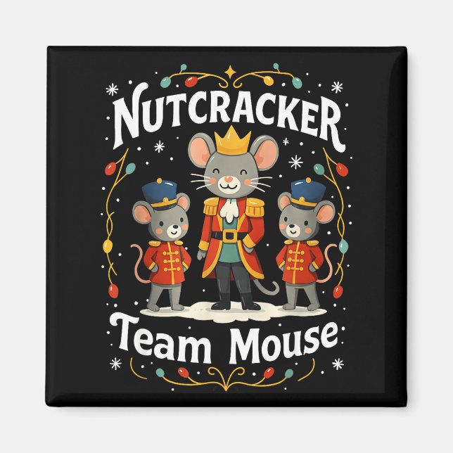 Imã Christmas Nutcracker Team Mouse Funny Soldier Xmas (Frente)