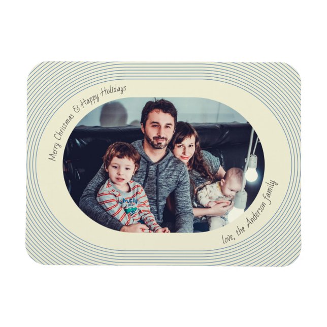 Ímã Christmas Photocard Playful Design Oval Photo (Horizontal)