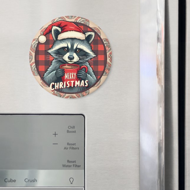 Imã Christmas Raccoon Cocoa Cheer (In Situ (Fridge))