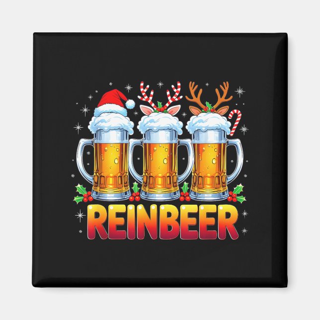 Imã Christmas Santa Beer Lovers Funny Drinking Trend N (Frente)
