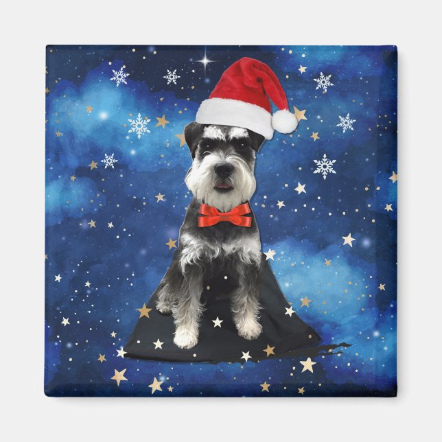 Imã Christmas Schnauzer (Frente)