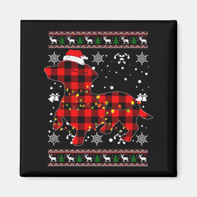 Imã Christmas Shirt For Dachshund Lover Gift Santa Buf (Frente)