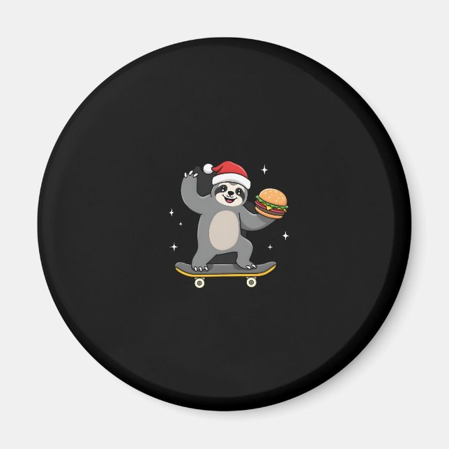 Imã CHRISTMAS SLOTH Engraçado Pé-de-Pé de Natal ( (Frente)