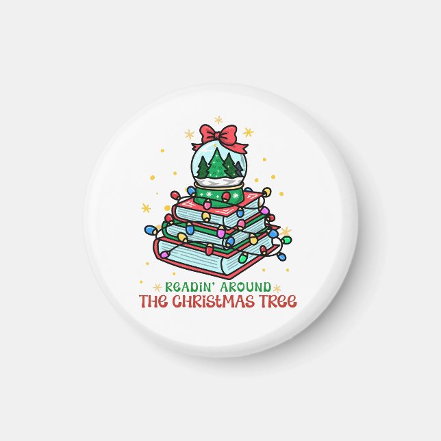 Imã Christmas Snow Globe Book for Readers (Frente)