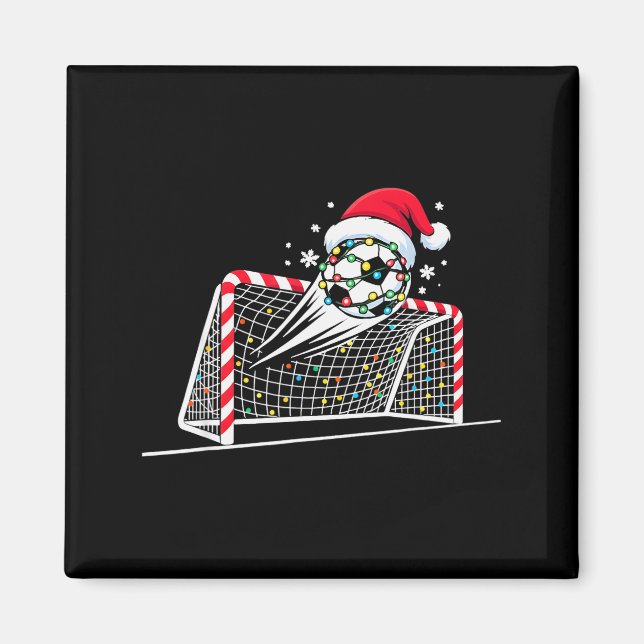Imã Christmas Soccer Goal Ball Lights Santa Xmas Kids  (Frente)
