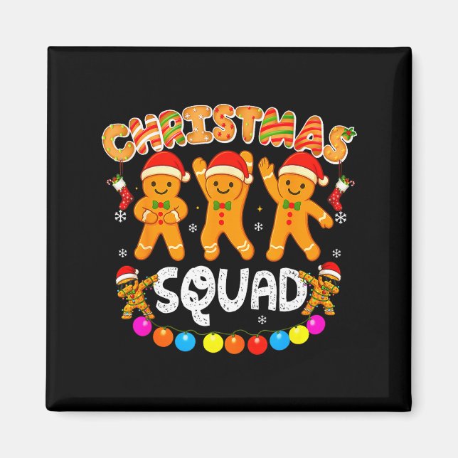 Imã Christmas Squad Funny Xmas Gingerbread Family Matc (Frente)
