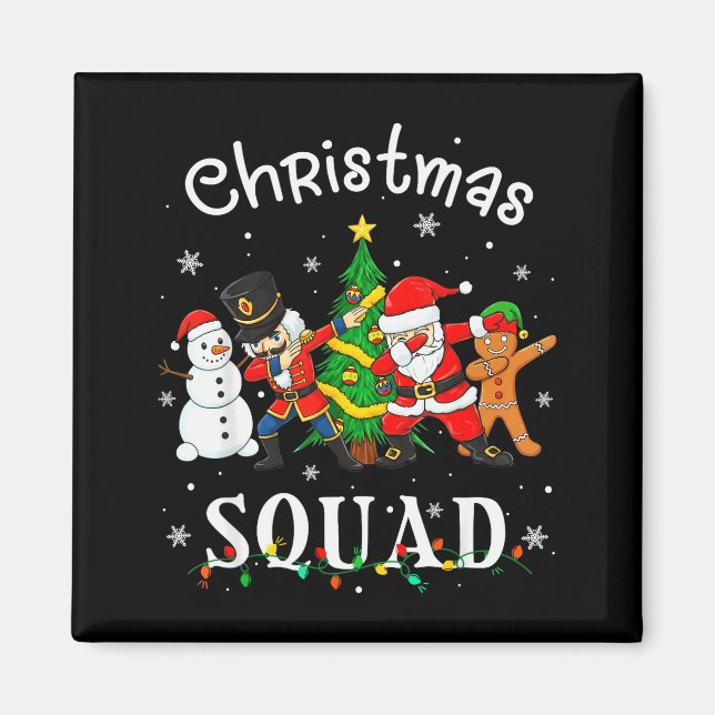 Imã Christmas Squad Santa Dabbing Elf Family Matching  (Frente)