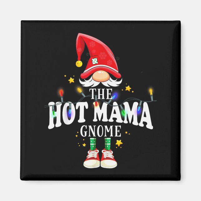 Imã Christmas The Hot Mama Gnome X-mas Matching Pjs  (Frente)