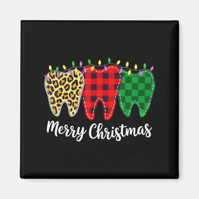 Imã Christmas Tooth Dentist Dental Istant Teeth Leopar (Frente)