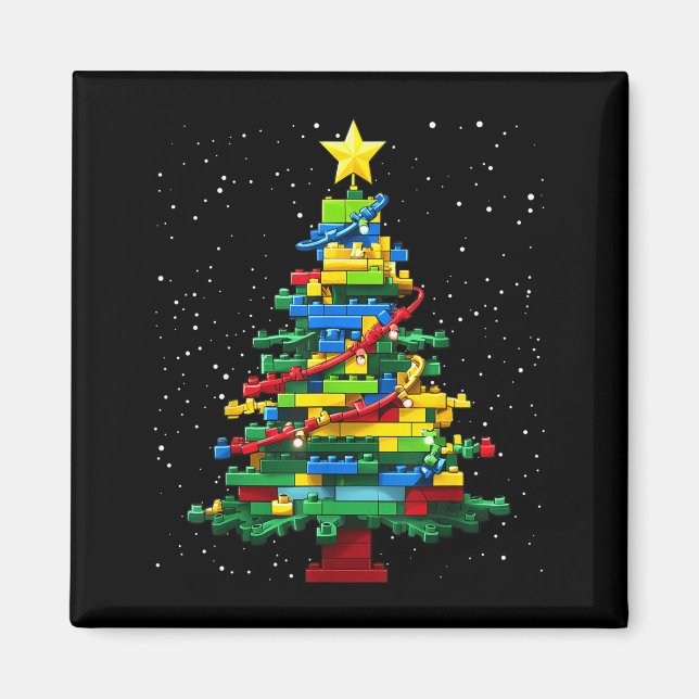 Imã Christmas Tree Block Brick Building Xmas Master Bu (Frente)