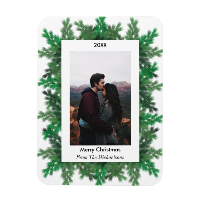 Ímã Christmas Tree Branches Photo (Vertical)