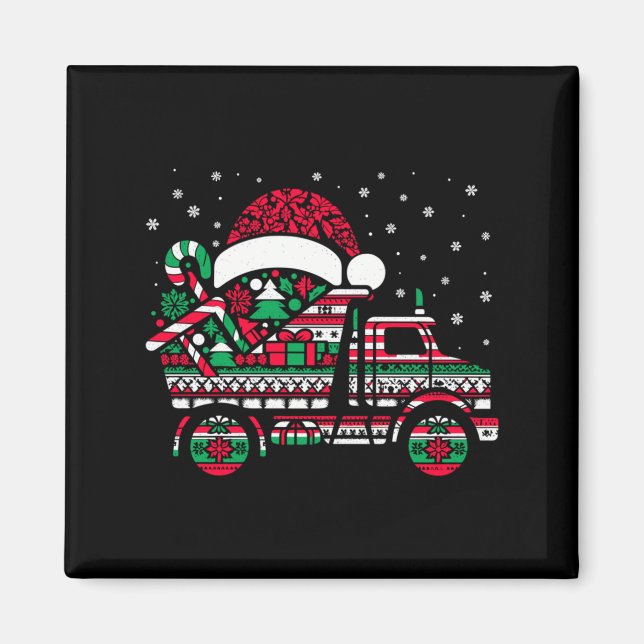 Imã Christmas Tree Candy Dump Truck Christmas Boys Men (Frente)