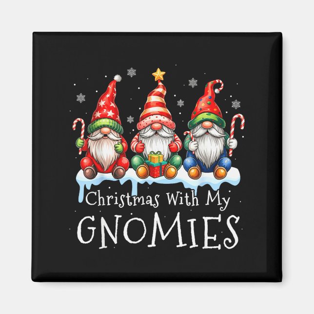Imã Christmas With My Gnomies Buffalo Plaid Gnome Fami (Frente)