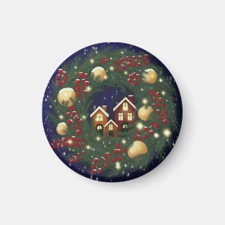 Imã Christmas wreath with pine branches