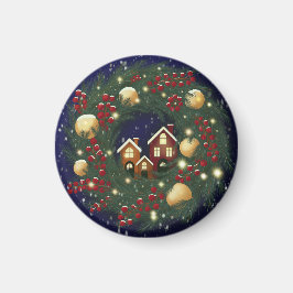 Imã Christmas wreath with pine branches