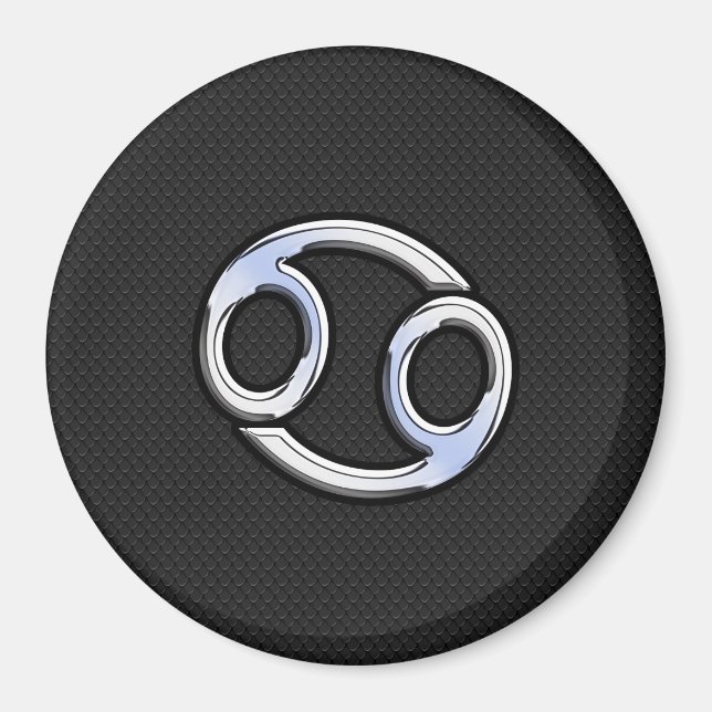 Imã Chrome Like Cancer Sinal Zodiac em Preto (Frente)