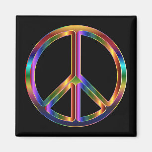 Imã Chrome Peace Sign