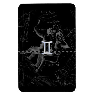 Ímã Chrome Style Gemini Sinal Zodiac em Hevelius