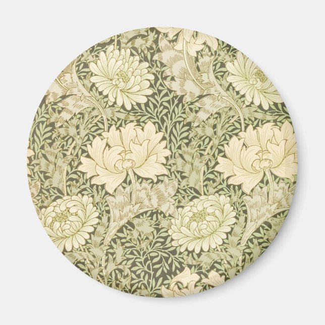 Imã Chrysanthemum Flower Pattern (por William Morris) (Frente)
