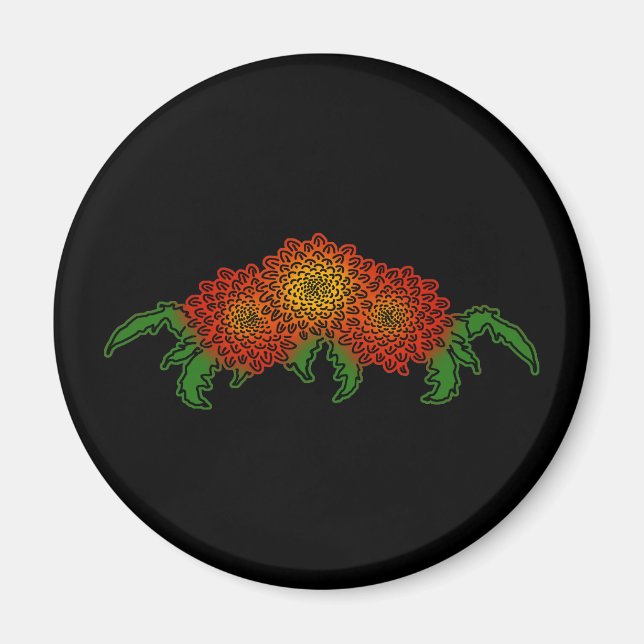 Imã Chrysanthemums Motif (Frente)