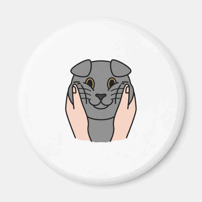 Imã Chubby Cheeks Scottish Fold Cat (Frente)