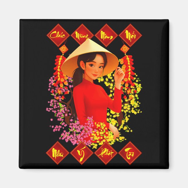 Imã Chuc Mung Nam Moi Tet Binh Ngo 2026 Vietnamese Gir (Frente)