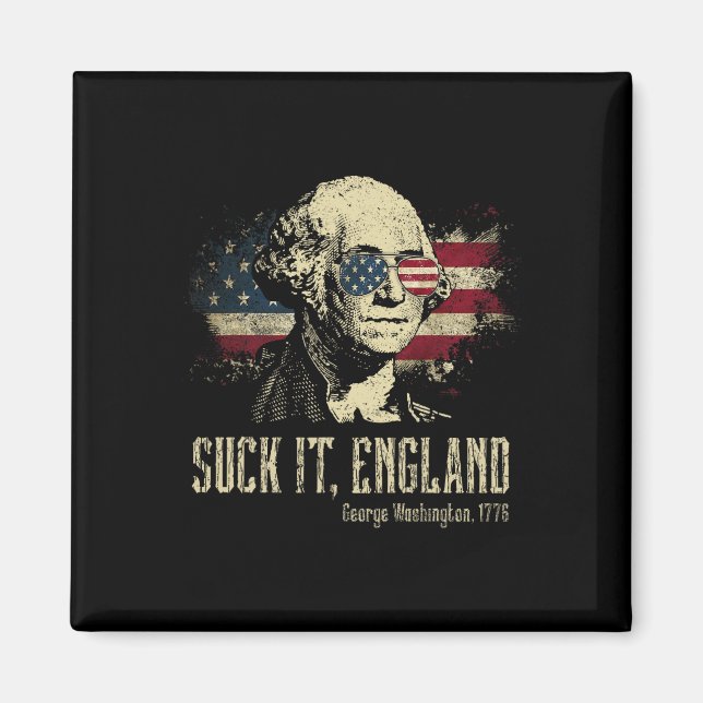 Imã Chupa Inglaterra Engraçado George Washington 1776  (Frente)