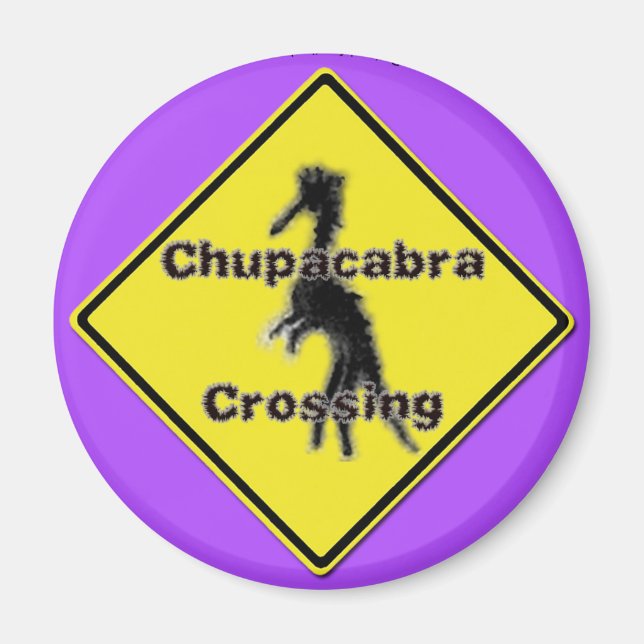 Imã Chupacabra Crossing Magneta roxa (Frente)