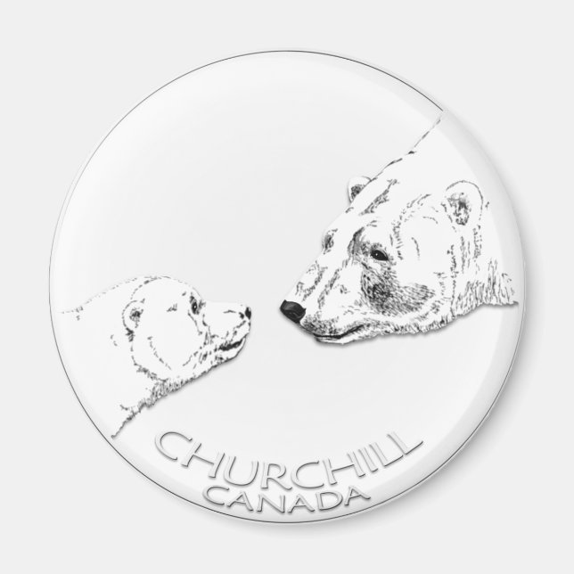 Imã Churchill Souvenirs Polar Bear Magnets & Gifts (Frente)