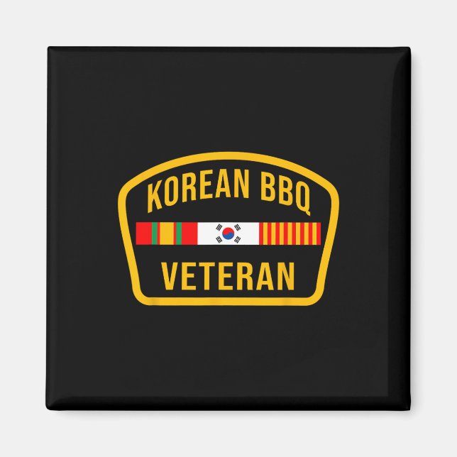 Imã Churrasco coreano Veteran Funny Comida Lover Gym C (Frente)